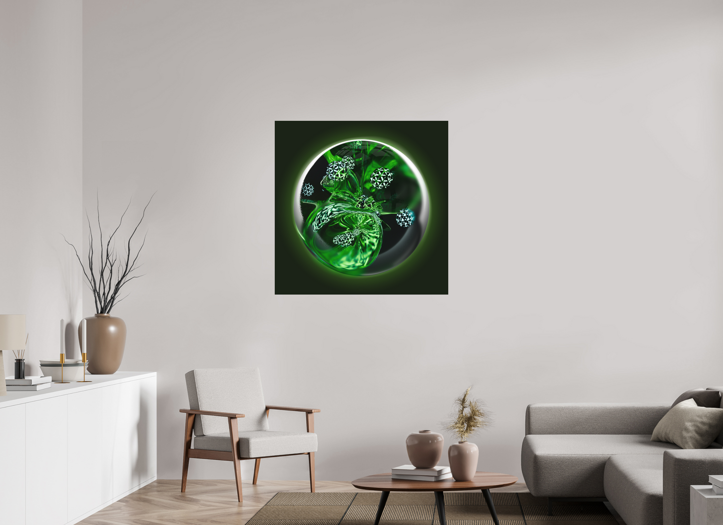 Bio-Matrix: Geodesic Spores || Acrylic Print, Wall Art, Fine Art Print, Pigment Print, Modern Art, Abstract Art, Digital Art, 3D Rendering, Corporate Art, Modern Design, Art For Offices, Investment Art