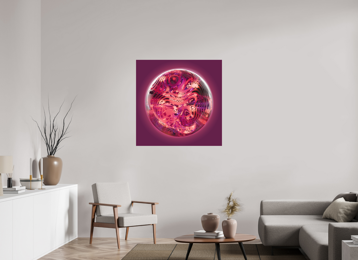 Astral Jewel: Elegy in Amethyst || Acrylic Print, Wall Art, Fine Art Print, Pigment Print, Modern Art, Abstract Art, Digital Art, 3D Rendering, Corporate Art, Modern Design, Art For Offices, Investment Art