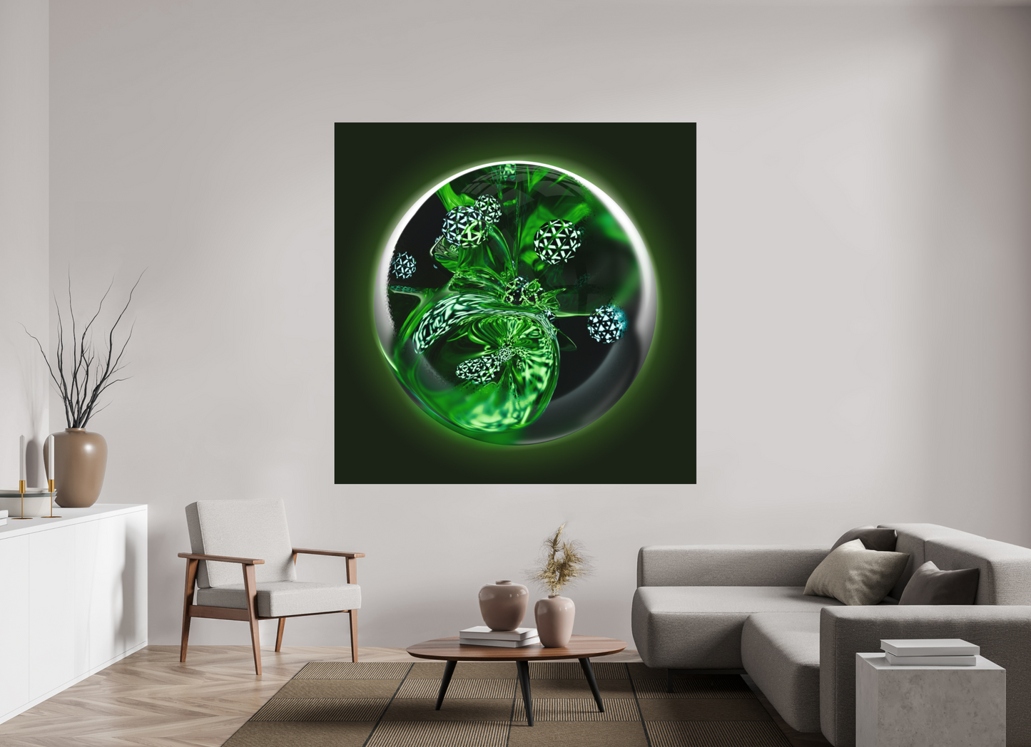 Bio-Matrix: Geodesic Spores || Acrylic Print, Wall Art, Fine Art Print, Pigment Print, Modern Art, Abstract Art, Digital Art, 3D Rendering, Corporate Art, Modern Design, Art For Offices, Investment Art
