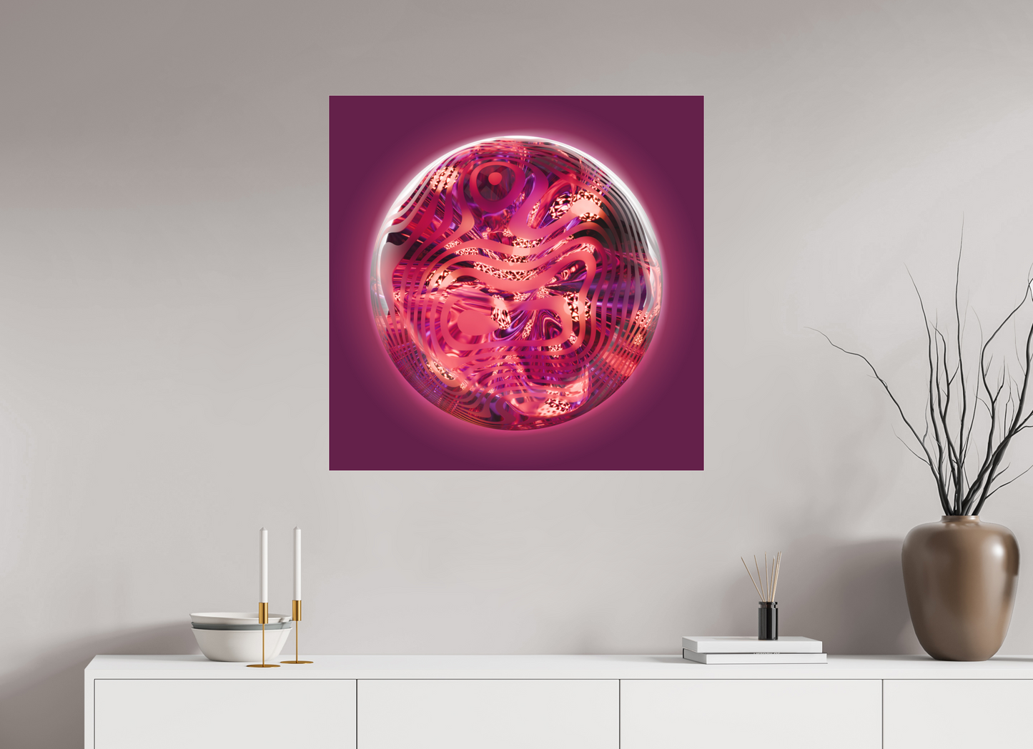 Astral Jewel: Elegy in Amethyst || Acrylic Print, Wall Art, Fine Art Print, Pigment Print, Modern Art, Abstract Art, Digital Art, 3D Rendering, Corporate Art, Modern Design, Art For Offices, Investment Art