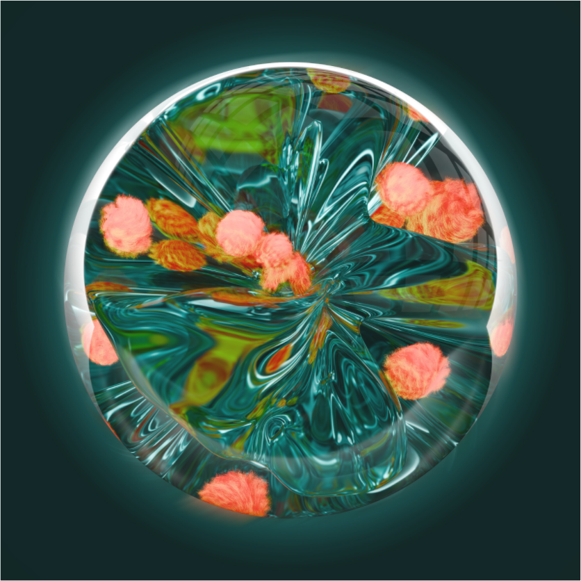 Emerald Lagoon: Dance of the Fire Corals || Acrylic Print, Wall Art, Fine Art Print, Pigment Print, Modern Art, Abstract Art, Digital Art, 3D Rendering, Corporate Art, Modern Design, Art For Offices, Investment Art