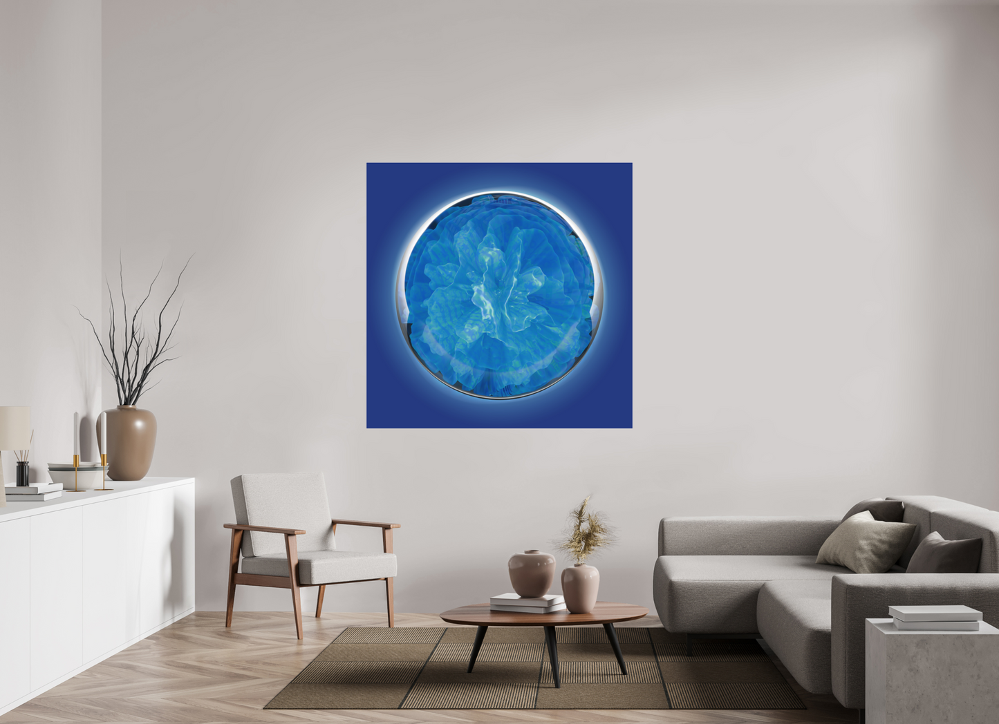 Glacier Blossom: Frozen Elegance || Acrylic Print, Wall Art, Fine Art Print, Pigment Print, Modern Art, Abstract Art, Digital Art, 3D Rendering, Corporate Art, Modern Design, Art For Offices, Investment Art