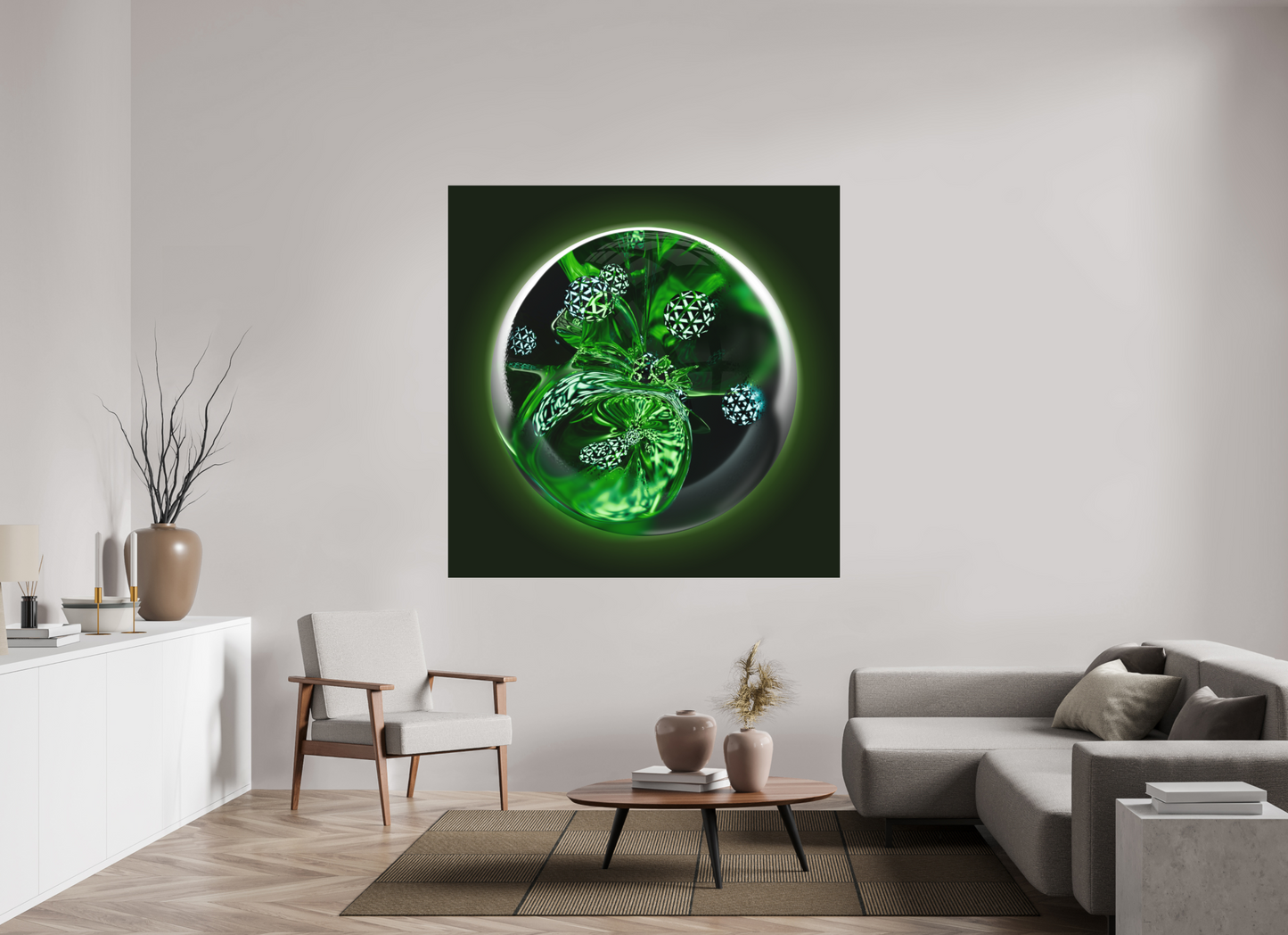 Bio-Matrix: Geodesic Spores || Acrylic Print, Wall Art, Fine Art Print, Pigment Print, Modern Art, Abstract Art, Digital Art, 3D Rendering, Corporate Art, Modern Design, Art For Offices, Investment Art