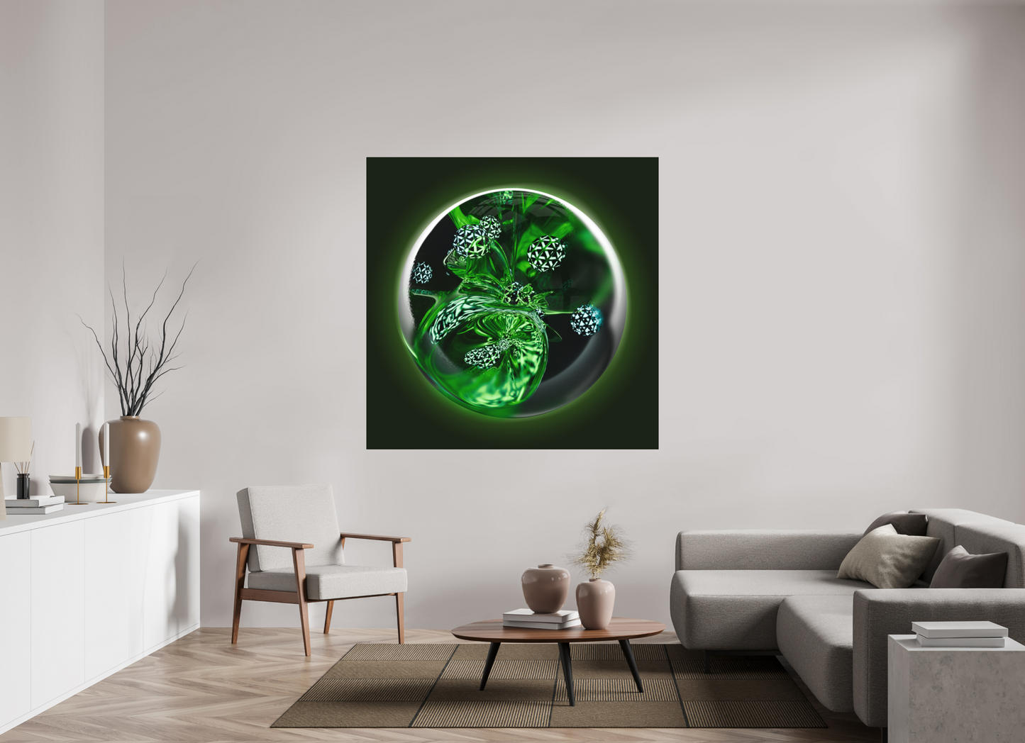 Bio-Matrix: Geodesic Spores || Acrylic Print, Wall Art, Fine Art Print, Pigment Print, Modern Art, Abstract Art, Digital Art, 3D Rendering, Corporate Art, Modern Design, Art For Offices, Investment Art