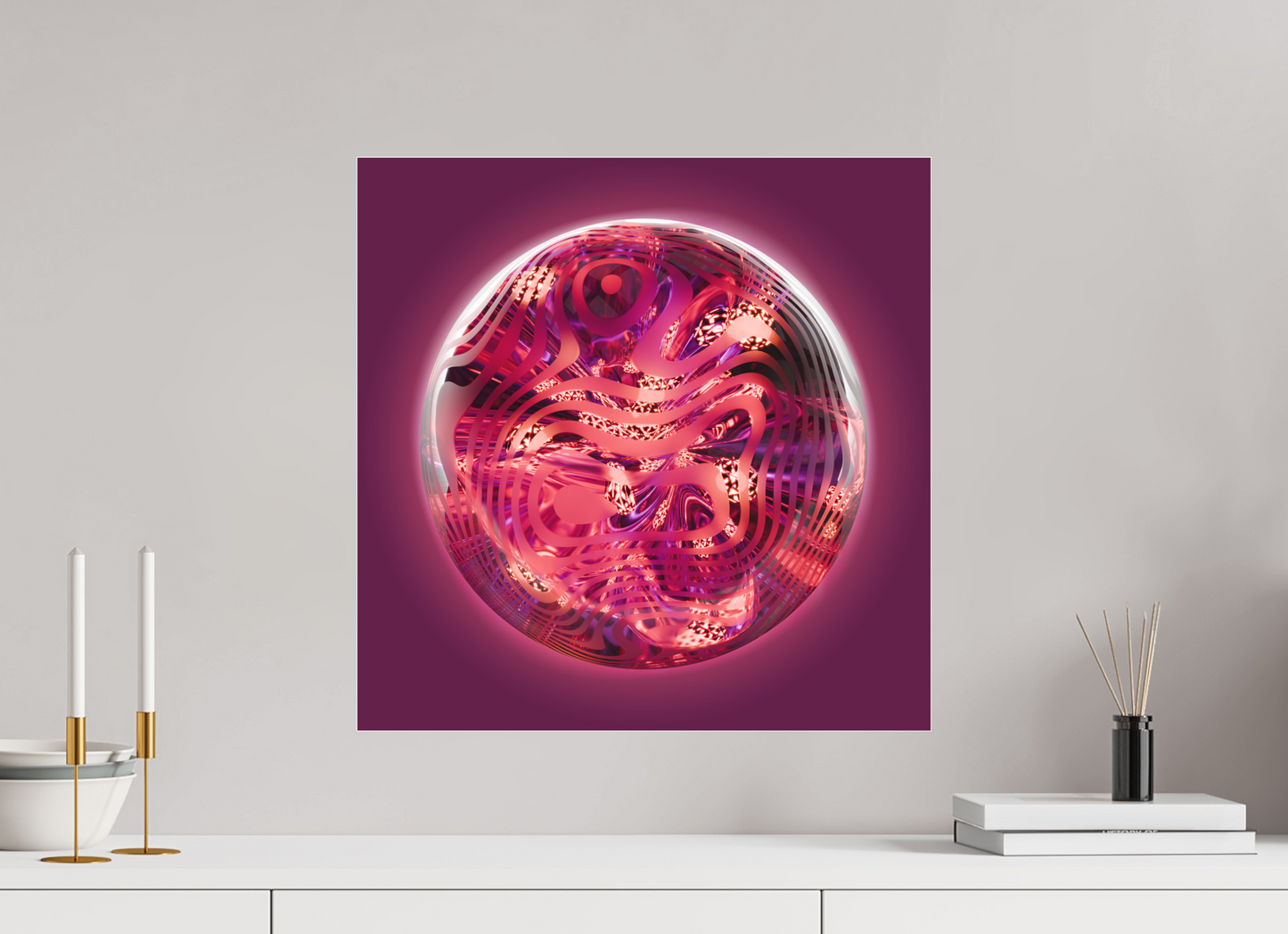 Astral Jewel: Elegy in Amethyst || Acrylic Print, Wall Art, Fine Art Print, Pigment Print, Modern Art, Abstract Art, Digital Art, 3D Rendering, Corporate Art, Modern Design, Art For Offices, Investment Art