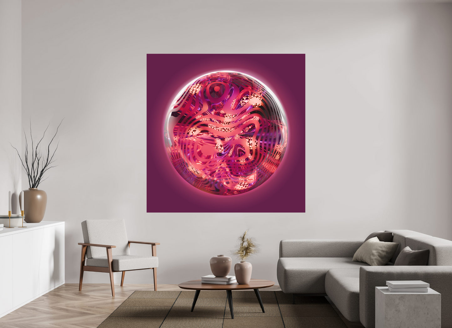 Astral Jewel: Elegy in Amethyst || Acrylic Print, Wall Art, Fine Art Print, Pigment Print, Modern Art, Abstract Art, Digital Art, 3D Rendering, Corporate Art, Modern Design, Art For Offices, Investment Art