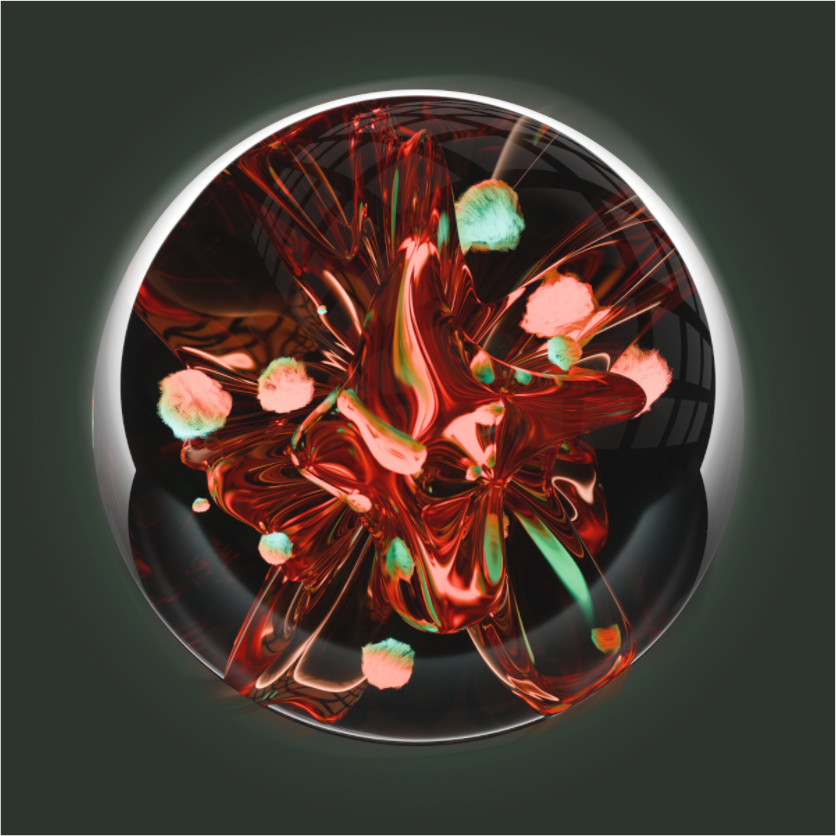Coral Fire Sphere: Dance of Bio-Luminescence || Acrylic Print, Wall Art, Fine Art Print, Pigment Print, Modern Art, Abstract Art, Digital Art, 3D Rendering, Corporate Art, Modern Design, Art For Offices, Investment Art