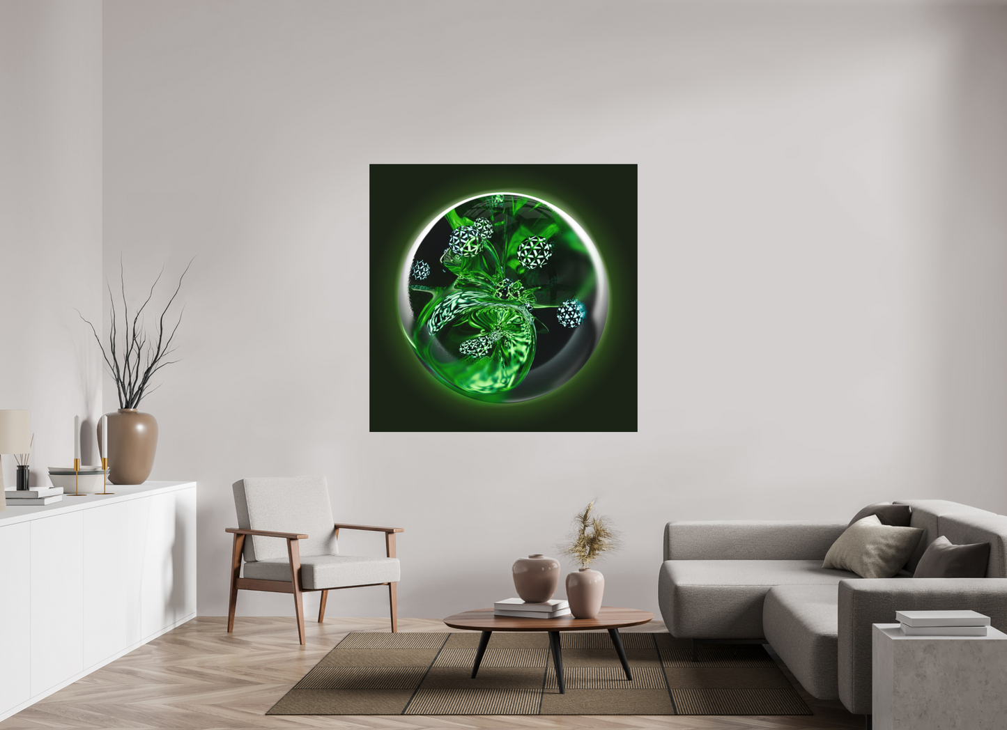 Bio-Matrix: Geodesic Spores || Acrylic Print, Wall Art, Fine Art Print, Pigment Print, Modern Art, Abstract Art, Digital Art, 3D Rendering, Corporate Art, Modern Design, Art For Offices, Investment Art