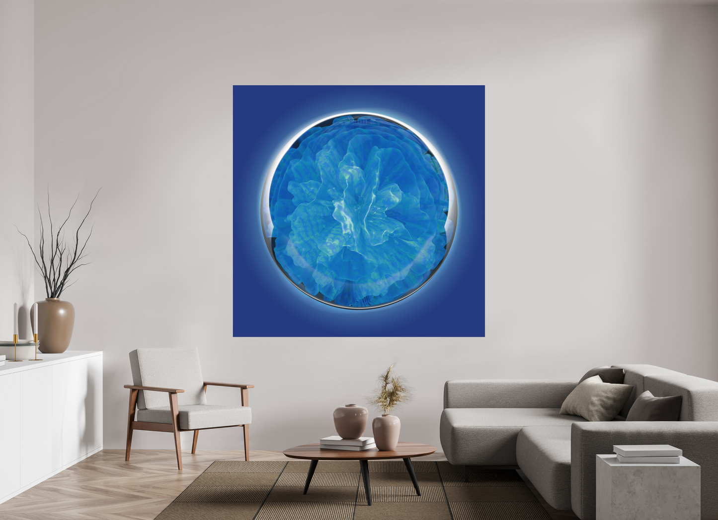 Glacier Blossom: Frozen Elegance || Acrylic Print, Wall Art, Fine Art Print, Pigment Print, Modern Art, Abstract Art, Digital Art, 3D Rendering, Corporate Art, Modern Design, Art For Offices, Investment Art