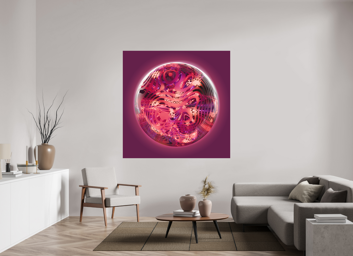 Astral Jewel: Elegy in Amethyst || Acrylic Print, Wall Art, Fine Art Print, Pigment Print, Modern Art, Abstract Art, Digital Art, 3D Rendering, Corporate Art, Modern Design, Art For Offices, Investment Art