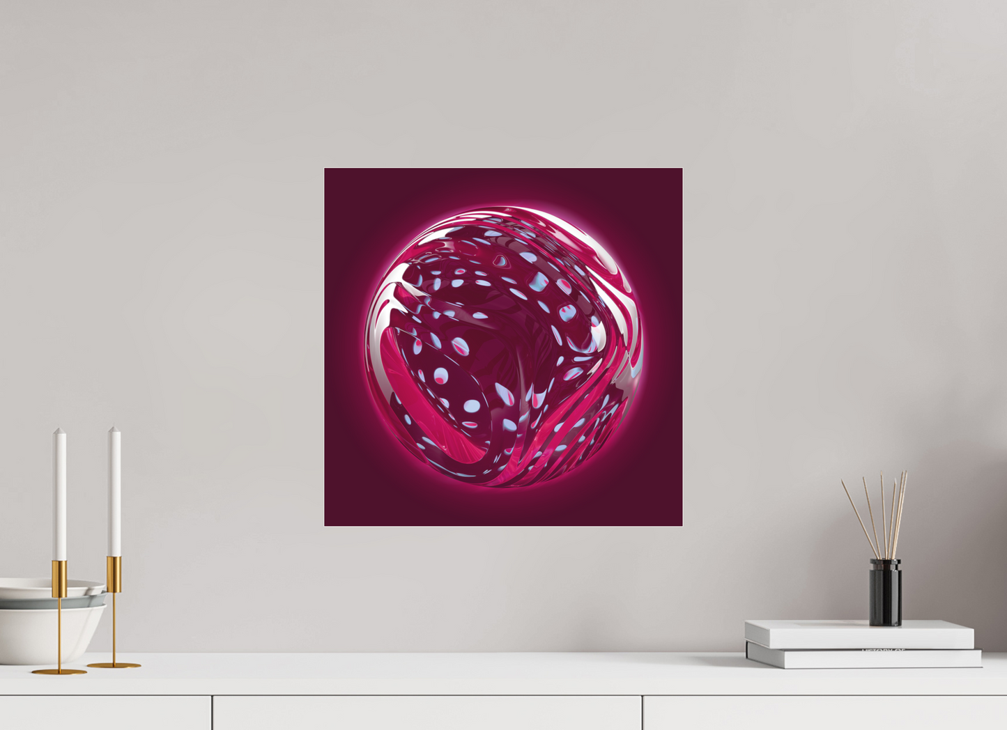 Amaranth Swirl: Opaline Speckles || Acrylic Print, Wall Art, Fine Art Print, Pigment Print, Modern Art, Abstract Art, Digital Art, 3D Rendering, Corporate Art, Modern Design, Art For Offices, Investment Art