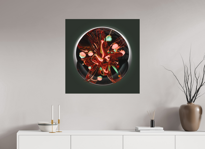 Coral Fire Sphere: Dance of Bio-Luminescence || Acrylic Print, Wall Art, Fine Art Print, Pigment Print, Modern Art, Abstract Art, Digital Art, 3D Rendering, Corporate Art, Modern Design, Art For Offices, Investment Art