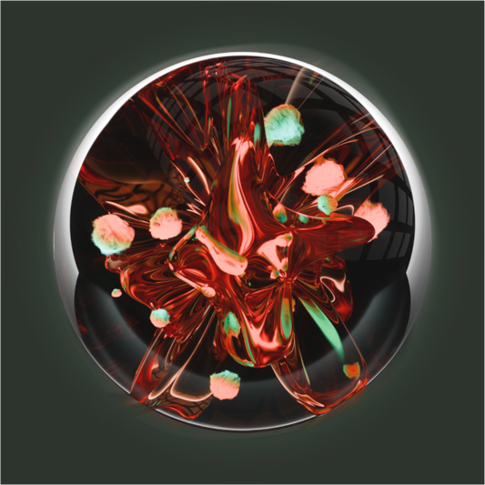 Coral Fire Sphere: Dance of Bio-Luminescence || Acrylic Print, Wall Art, Fine Art Print, Pigment Print, Modern Art, Abstract Art, Digital Art, 3D Rendering, Corporate Art, Modern Design, Art For Offices, Investment Art