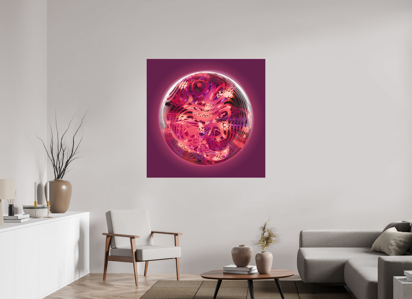 Astral Jewel: Elegy in Amethyst || Acrylic Print, Wall Art, Fine Art Print, Pigment Print, Modern Art, Abstract Art, Digital Art, 3D Rendering, Corporate Art, Modern Design, Art For Offices, Investment Art